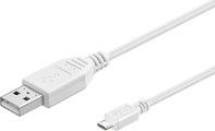 Kabel USB MicroConnect USB-A - microUSB 3 m Biały (USBABMICRO3W)