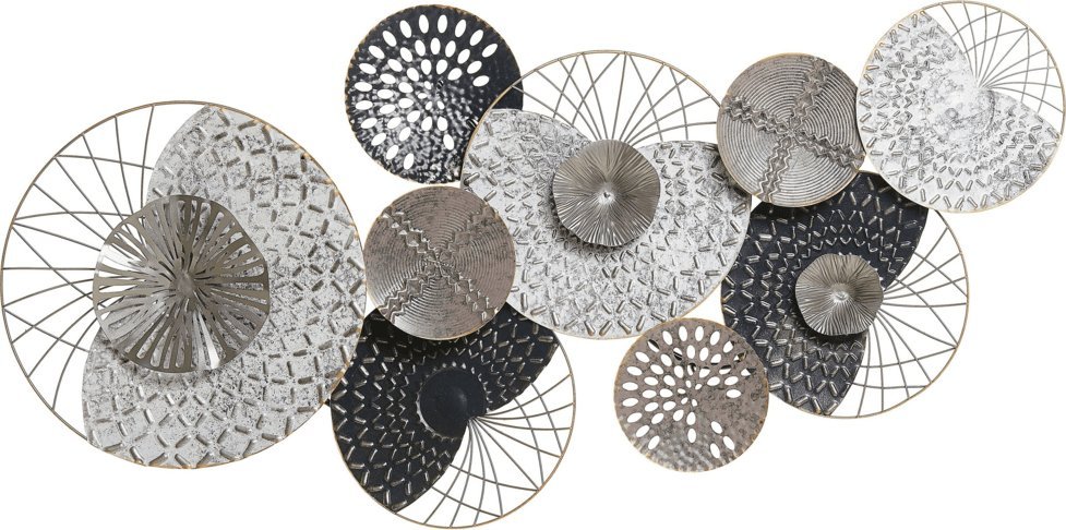 Beliani Dekoracja ścienna srebrno-czarna CESIUM