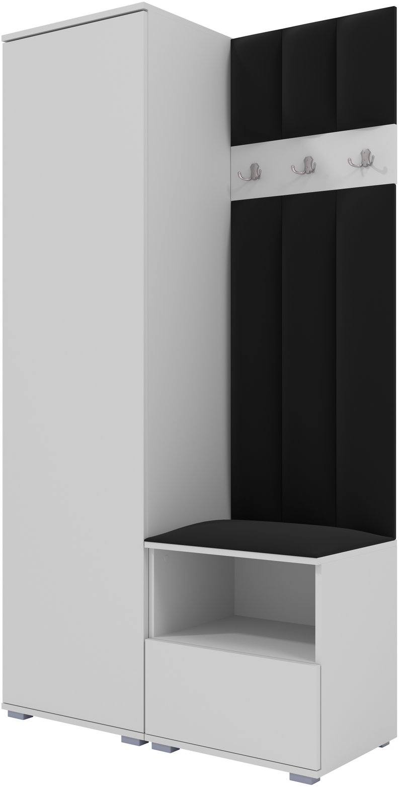 Tapicerowana garderoba Nela I LUX w kolorze białym i tkaninie Trinity 16