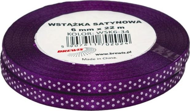 BREWIS Wstążka satynowa BREWIS kropki 6mm WSK6-34 Brewis