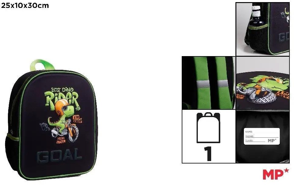 Plecak jednokomorowy Dino czarny 25x10x30cm