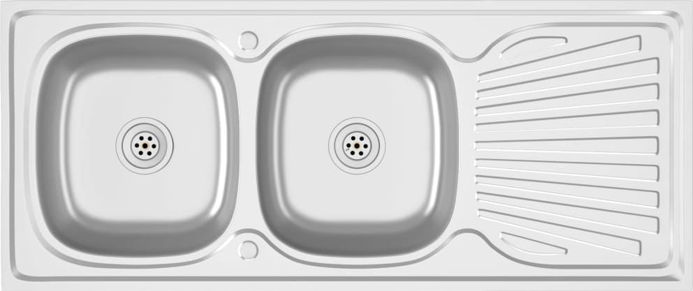 Zlewozmywak vidaXL kuchenny dwukomorowy, srebrny, 1200x500x155 mm, stal