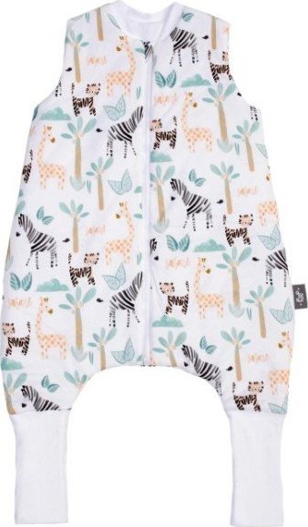 PULP BAMBOO Śpiworek do spania dla dziecka ze skarpetkami 2 TOG- KOLOROWE SAFARI od 6m do 2,5l
