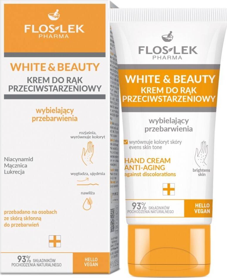Floslek Floslek White & Beauty krem do rąk przeciwstarzeniowy wybielający przebarwienia 45ml