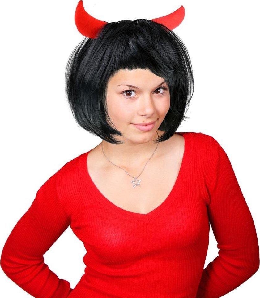 Peruka diablica czarna