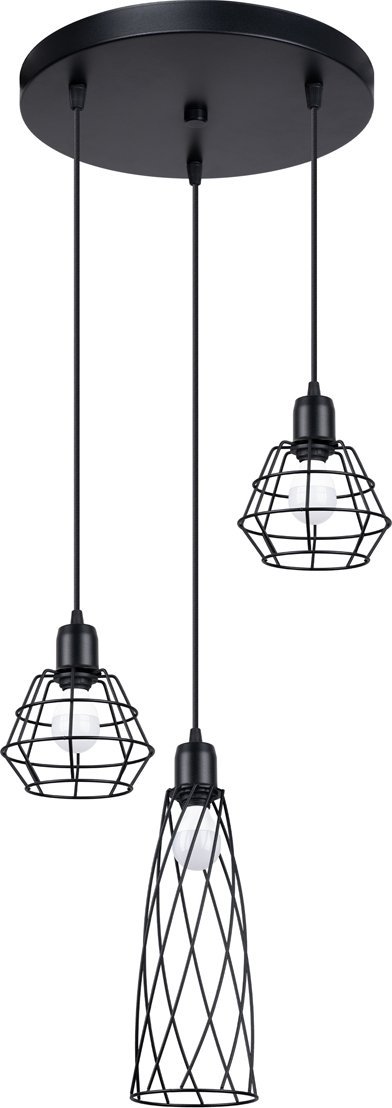Lampa wisząca Sollux Lighting SOLLUX Lampa wisząca SUBA 3P czarna 3 x E14 SL.1166