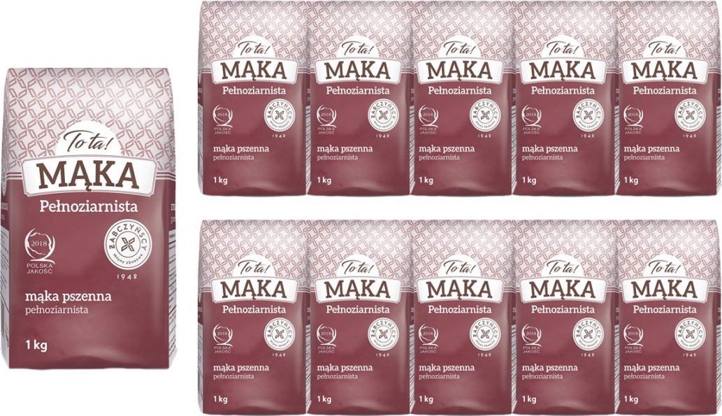 TO TA ToTa! Mąka pszenna pełnoziarnista 1 kg x 10 sztuk