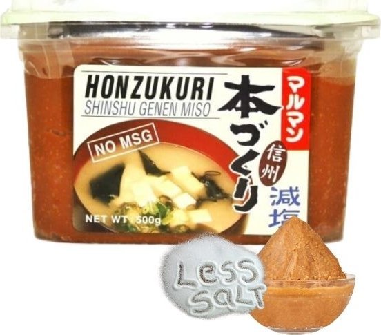Pasta miso jasna shinshu mniej soli japońska przyprawa do zupy miso bez glutaminianu 500g