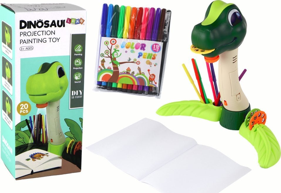 LeanToys Projektor do Rysowania Dinozaur Dźwięki Akcesoria