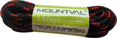 Mountval Sznurówki Sznurowadła Trekkingowe 150 cm 15 kolorów (czarno/czerwone)