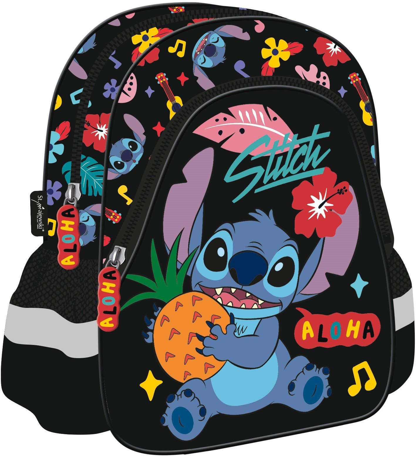 PLECAK 23X28X13 1ZAM 3KIESZ STITCH BLACK ALOHA