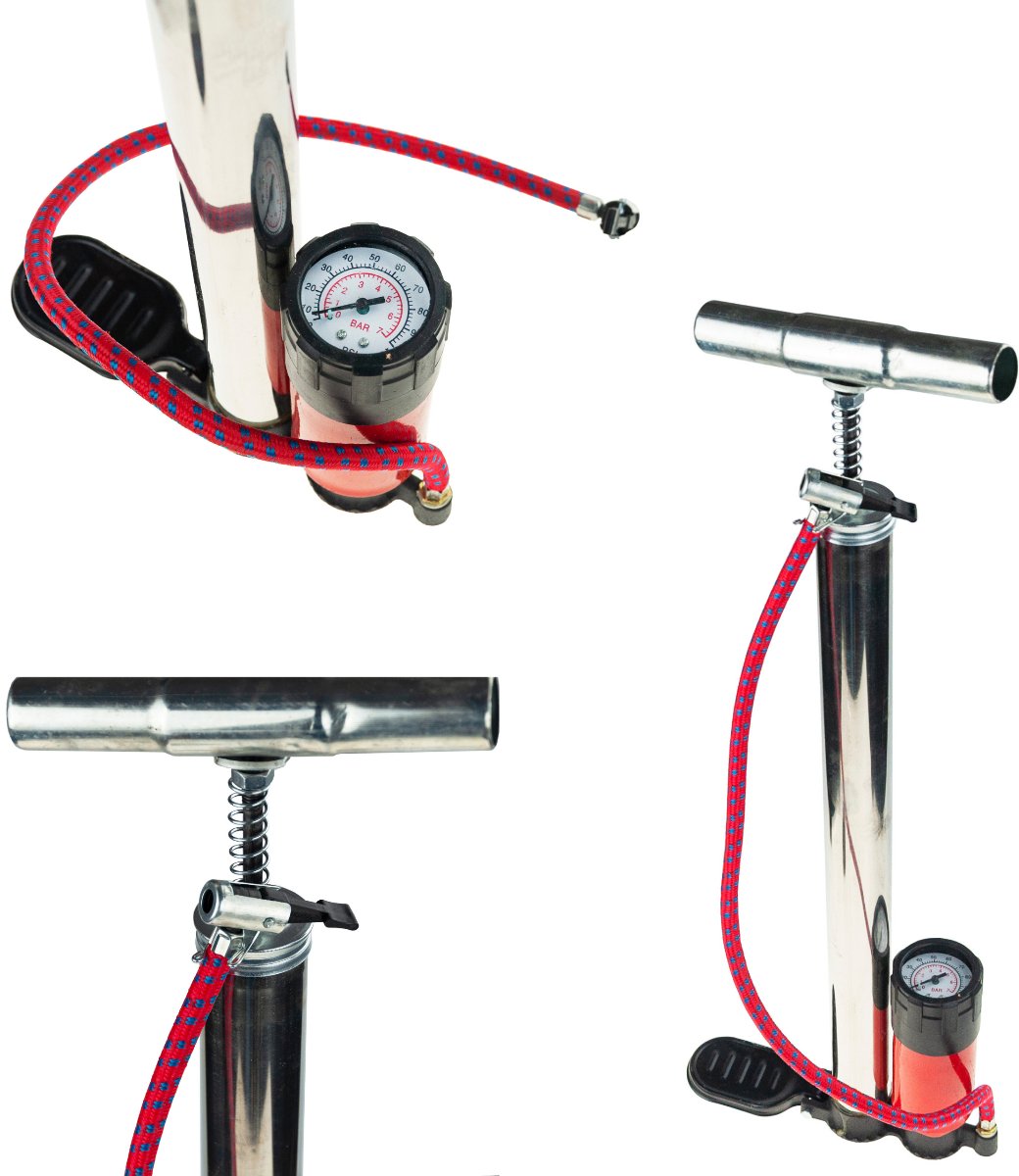 TG63646 POMPKA STOJĄCA Z MANOMETREM NOŻNA SAMOCHODOWA METALOWA