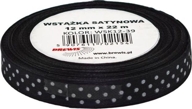 BREWIS Wstążka satynowa kropki 12mm x 22m kolor 39 Brewis