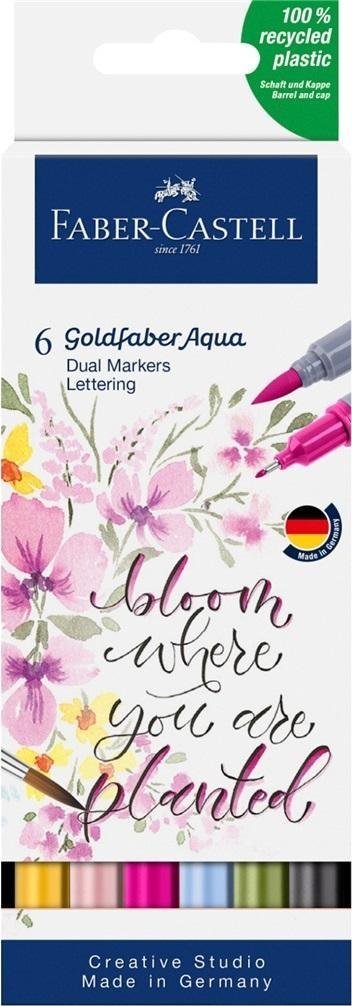 Pisak akwarelowy Goldfaber Aqua lettering 6szt