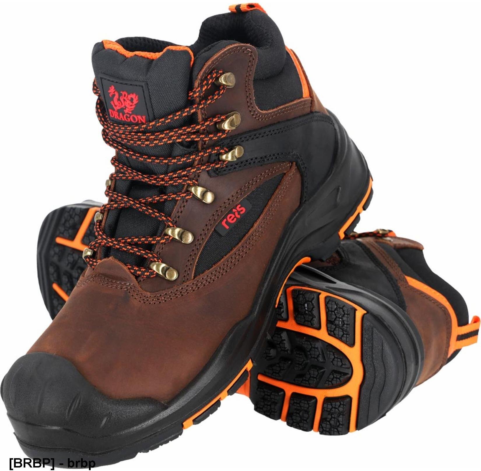 Reis BRFINO S3L SR FO HRO Buty robocze trzewiki ochronne męskie podnosek kompozyt wkładka kevlar podeszwa PU/guma antypoślizgowa odporne do 300C skóra