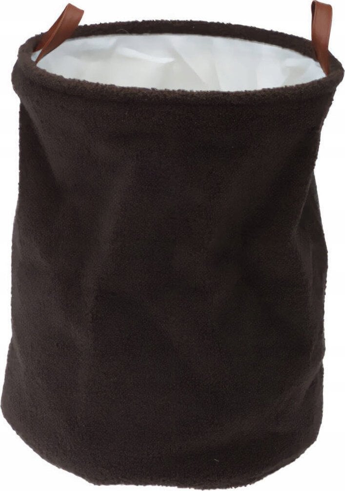 Home Styling Collection Kosz do przechowywania z materiału boucle, uchwyty ze sztucznej skóry, Ø 38 x 50 cm