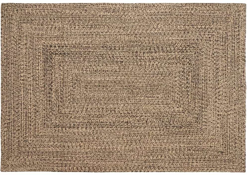 vidaXL Dywan Splot koszykowy naturalny i czarny 120 x 170 cm Juta