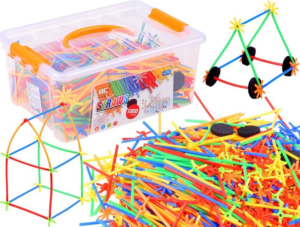 Jokomisiada Kreatywne klocki rurki patyczki 1000-ele ZA3672