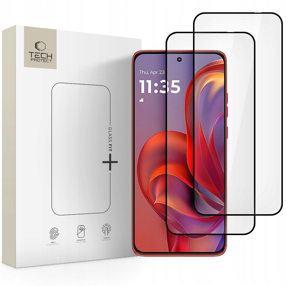 Szkło hartowane Tech-Protect Glass Fit+ do Motorola Edge 50 Neo / 60 Neo Black [2 PACK]