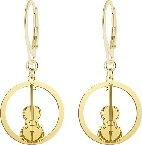 Radziszewska Jewellery Kolczyki Pozłacane Skrzypce GRAWER GRATIS