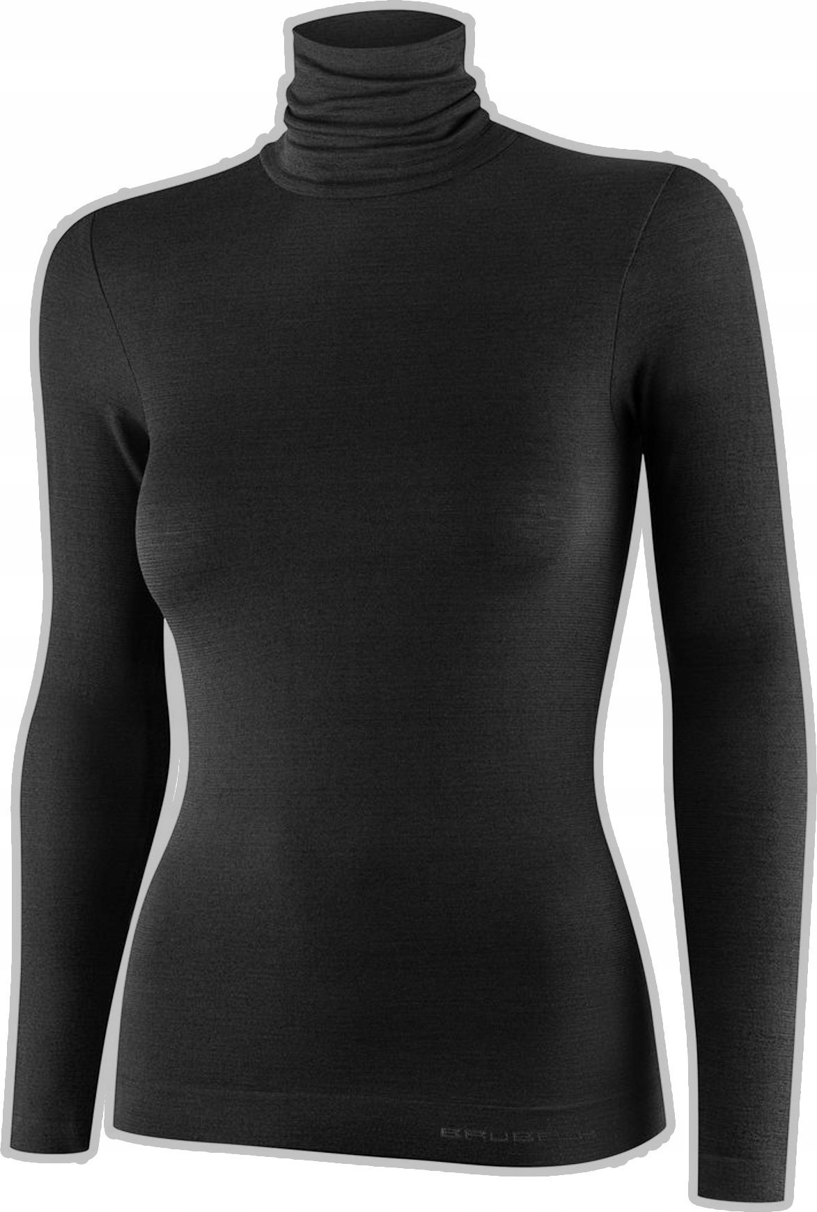 Brubeck LS1627W Koszulka damska z golfem COMFORT MERINO czarny XL