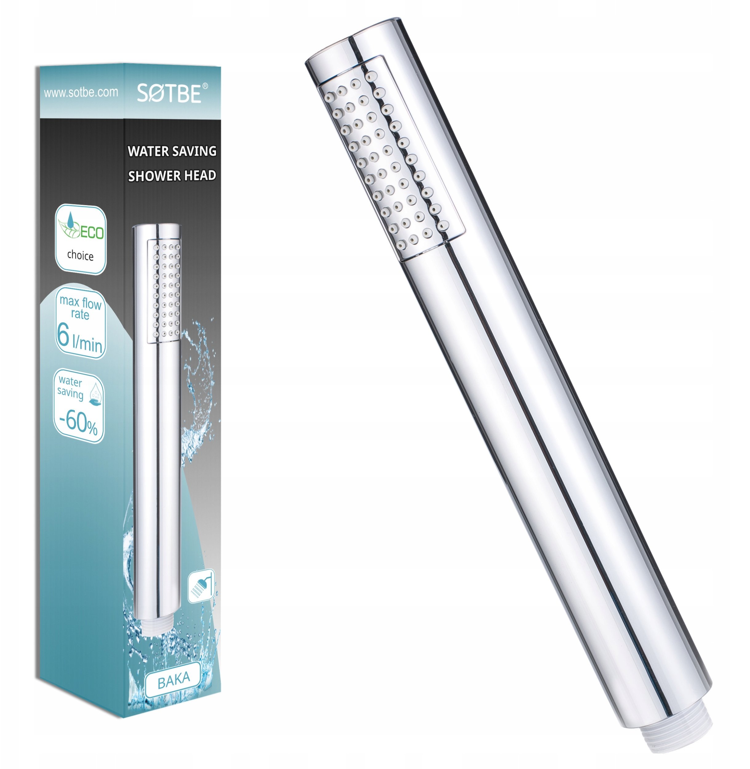 Słuchawka Prysznicowa TUBA Podłużna WODOOSZCZĘDNA Anti Calc do kabiny ECO