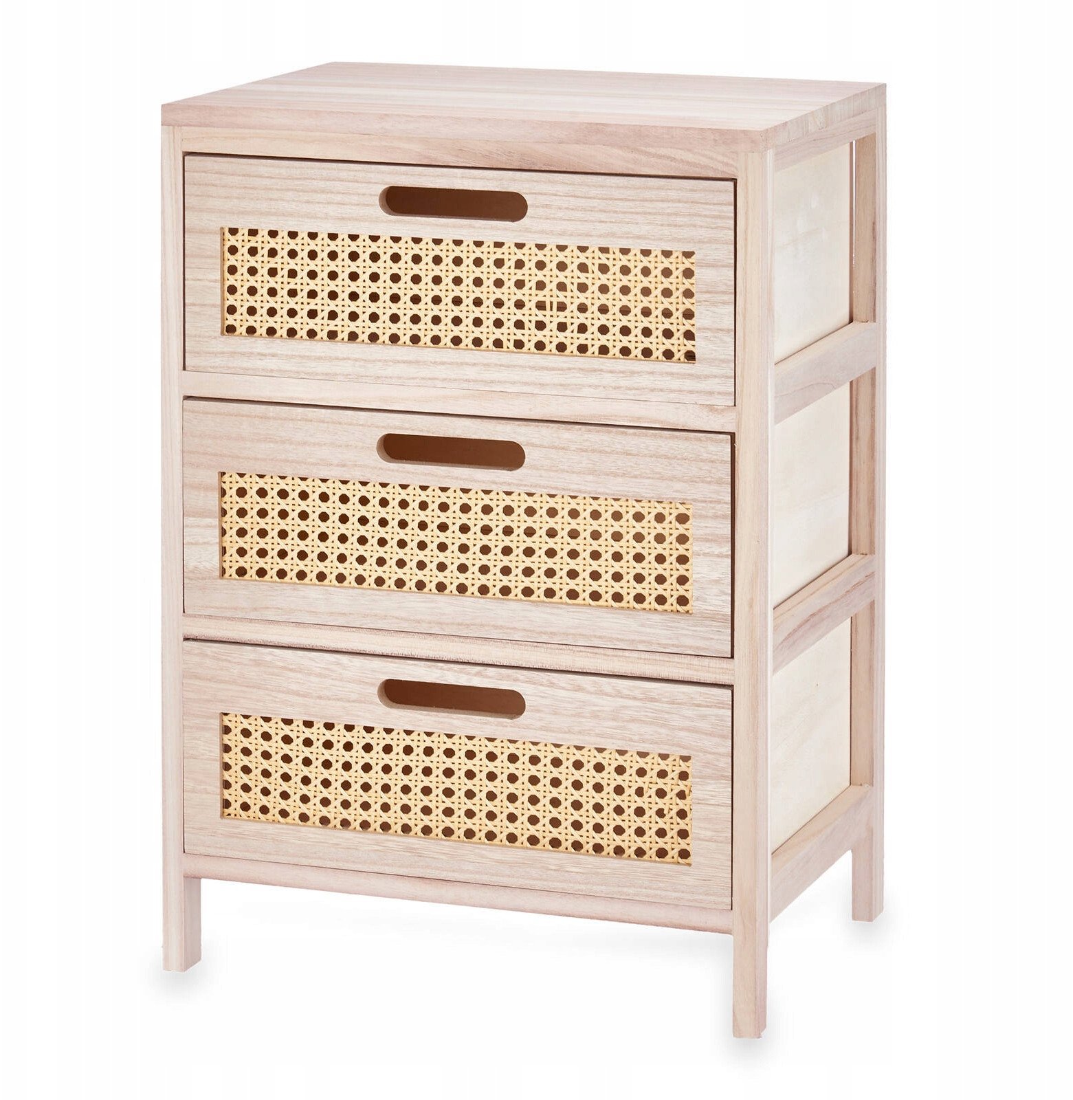 Wąska komoda z 3-szufladami, plecionka wiedeńska, 29 x 40 x 58 cm