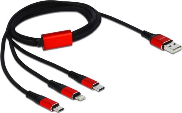 Kabel USB Delock USB-A - Lightning 1 m Czerwony (85892)