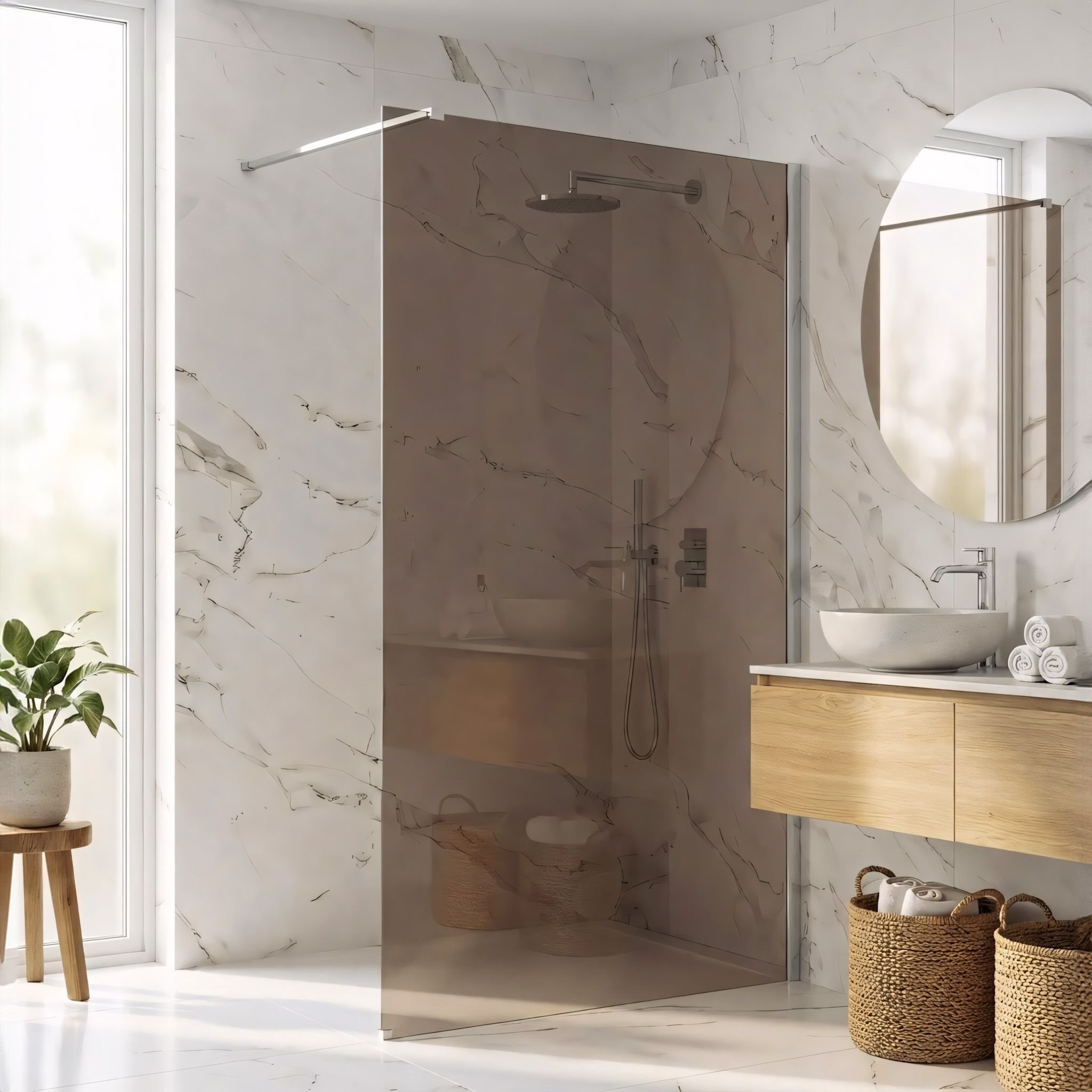 Rea Kabina prysznicowa Walk-In Flexi Brown / Chrome 120