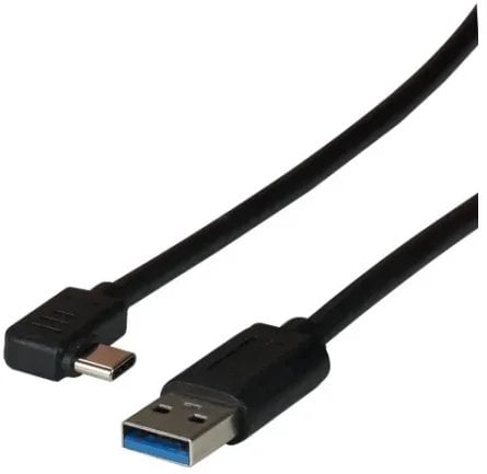 EFB USB 3.2 Gen1 5Gbit 3A Anschlusskabel Typ-A Stecker - Typ-C Stecker 90 Grad 3m