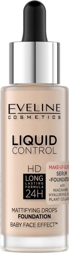 Eveline Eveline Liquid Control HD Podkład do twarzy z dropperem nr 002 Soft Porcelain 32ml