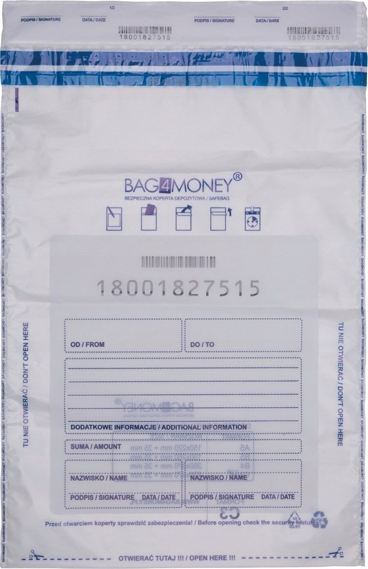 Office Products Koperta bezpieczna OFFICE PRODUCTS, C3, 330x470mm, 50szt., transparentna