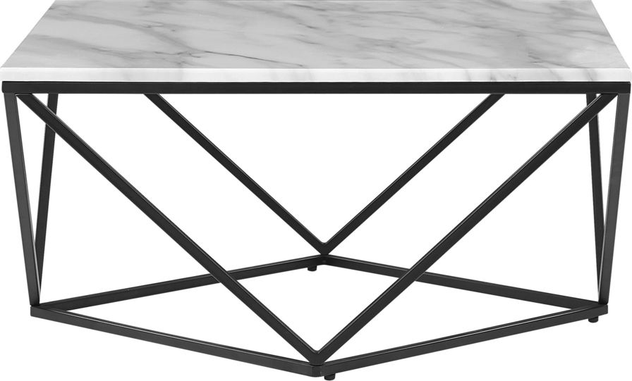 Beliani Stolik kawowy biało-czarny efekt marmuru MALIBU