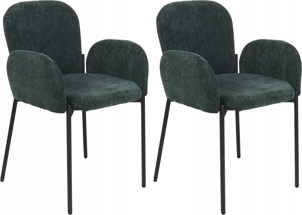 Beliani Zestaw 2 krzeseł do jadalni ciemnozielone ALBEE
