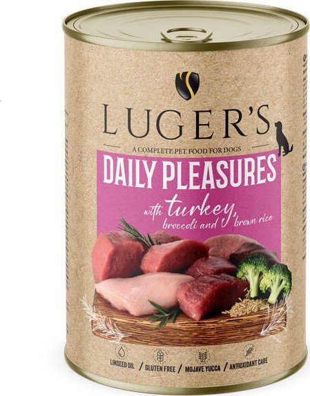 Karma mokra dla psa Luger's Daily Pleasures z indykiem, brokułem i ryżem brązowym 400 g