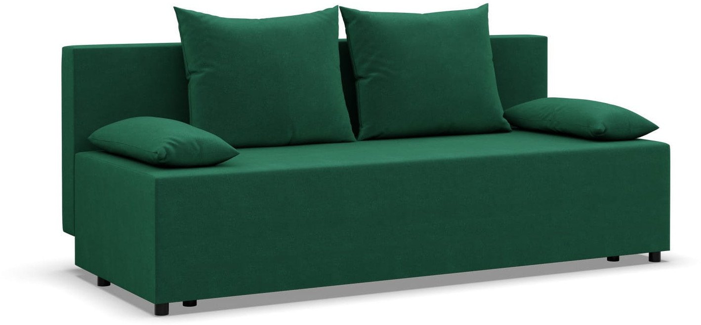 Kanapa rozkładana, Vista, velvet, 191x92x95 cm, butelkowa zieleń | TYLETEGOTU