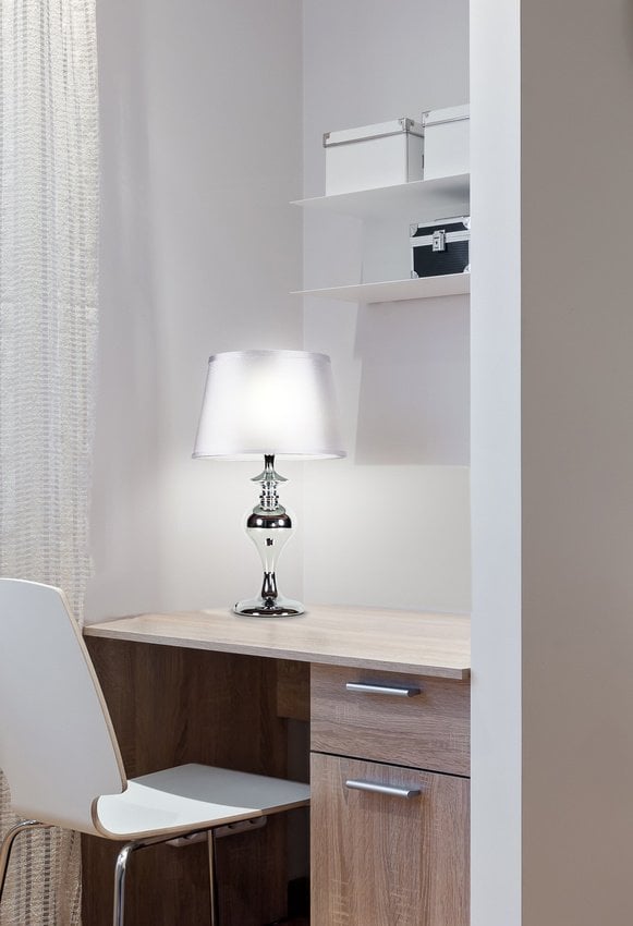 Lampa stołowa Candellux Candellux Prima 41-03676 lampa stołowa lampka 1x60W E27 srebrna/chrom