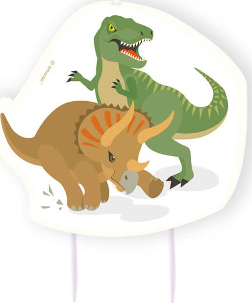 AMSCAN Świeczka urodzinowa Dinozaury - 10 cm - 1 szt. uniwersalny