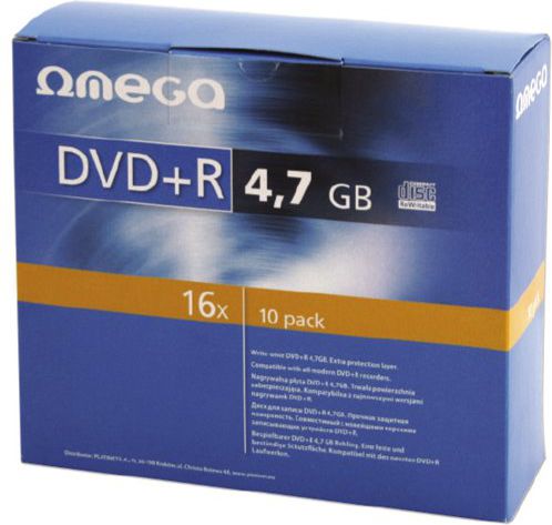 Omega DVD+R 4.7 GB 16x 10 sztuk (56823)