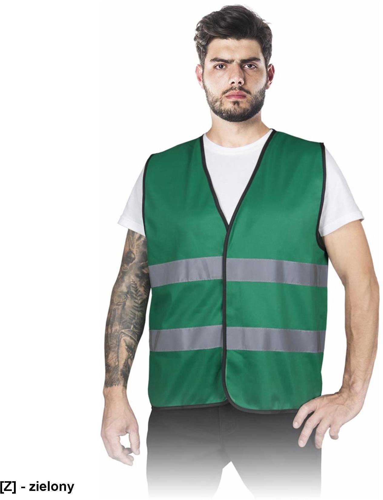 KOS-COLOR - Kamizelka ostrzegawcza niebieska , biała , czarna , czerwona , granatowa , zielona - zielony 3XL