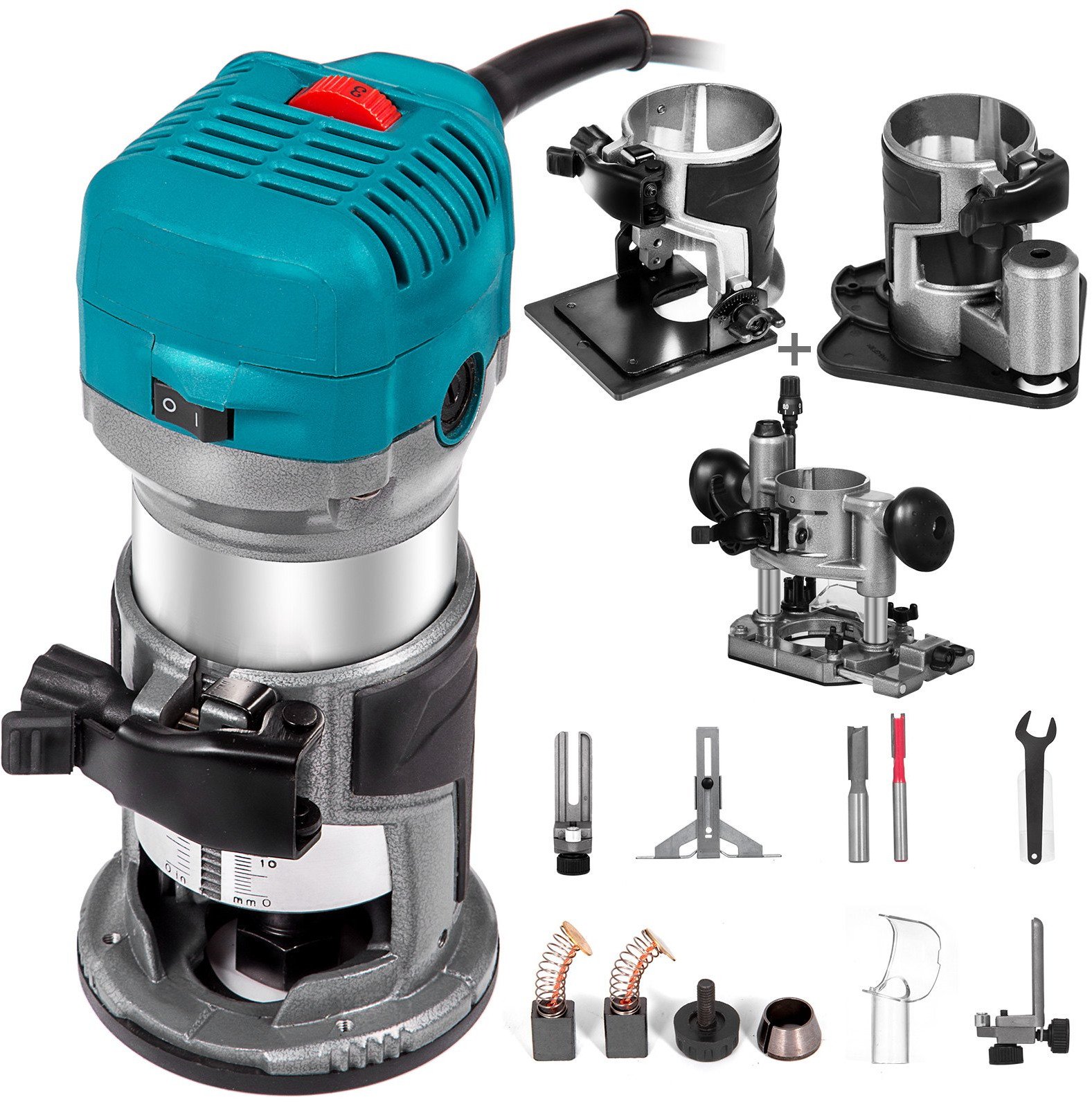 Kompaktowa Frezarka 710 W z Trzema Bazami