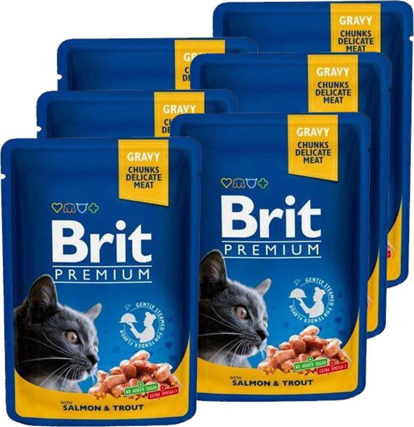 Brit BRIT Cat ŁOSOŚ i PSTRĄG 6x100g