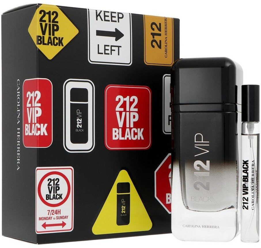 Carolina Herrera 212 Vip Men Black Miniatura 10Ml + Woda perfumowana 100Ml