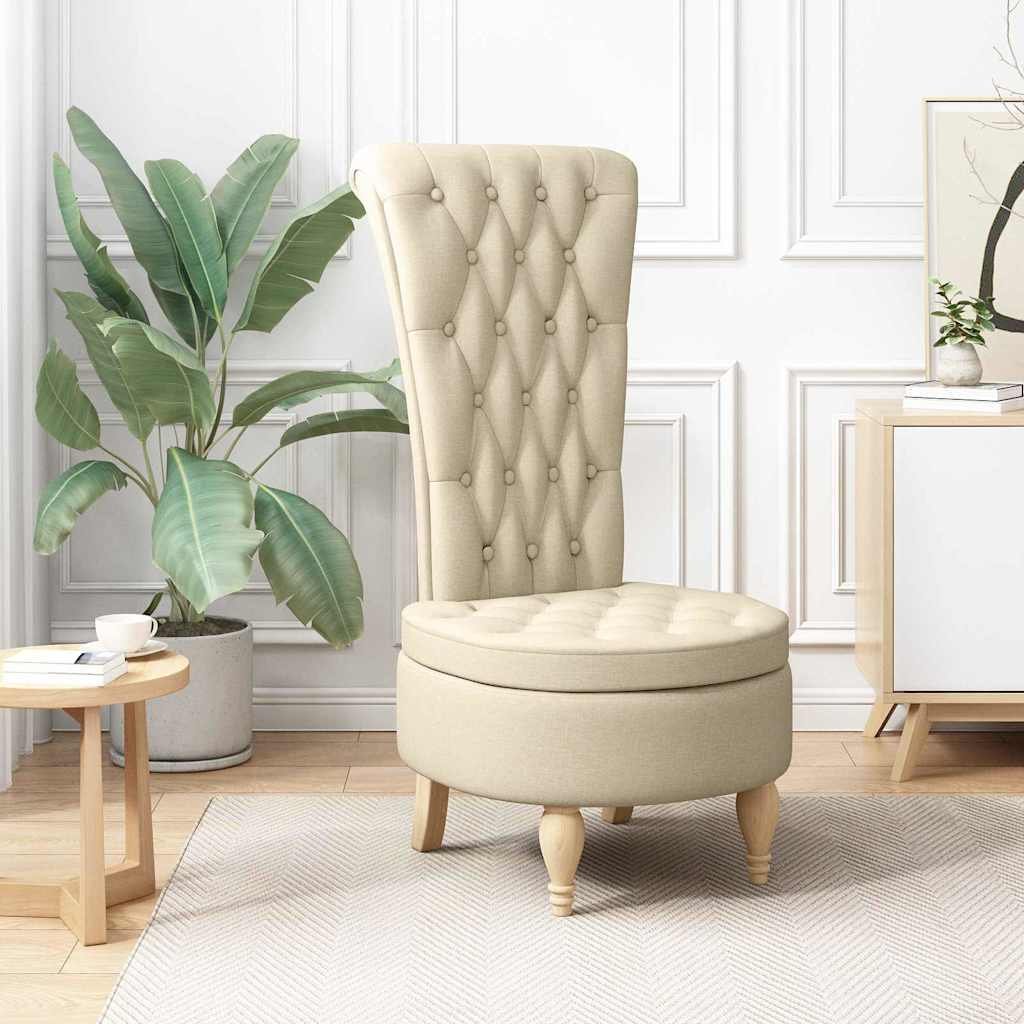 vidaXL Fotel kremowy 56,5 x 70 x 110 cm tkanina