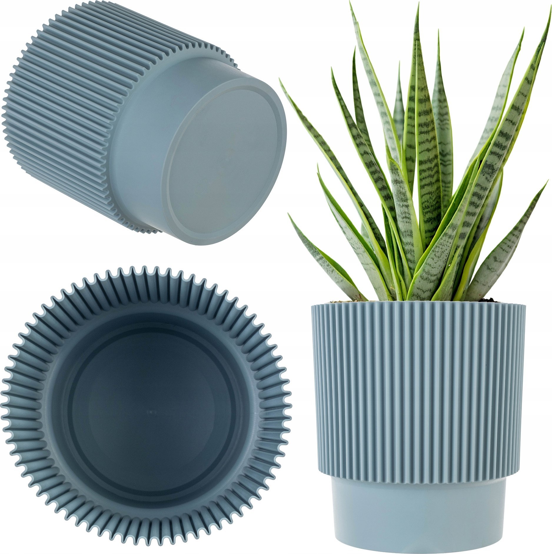 KADAX Doniczka Donica Na Kwiaty 13cm Osłonka Rośliny Kwietnik Plastikowa Zielona