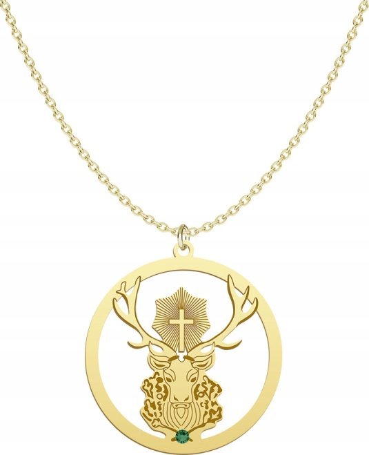 Radziszewska Jewellery Pozłacany Naszyjnik Jeleń Św. Huberta Dedykacja