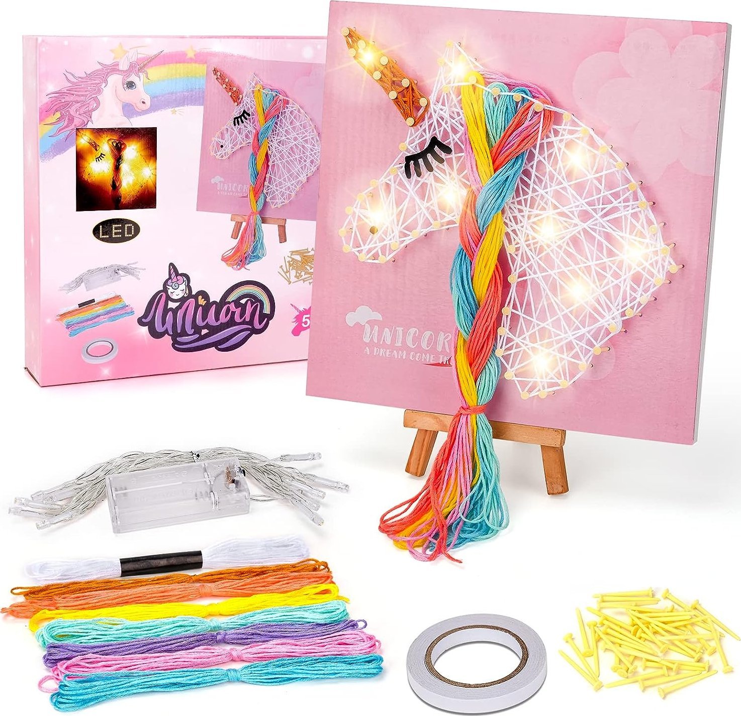 Coil Coil zestaw kreatywny dla dzieci szablony jednorożec led przeplatanka zrób to sam
