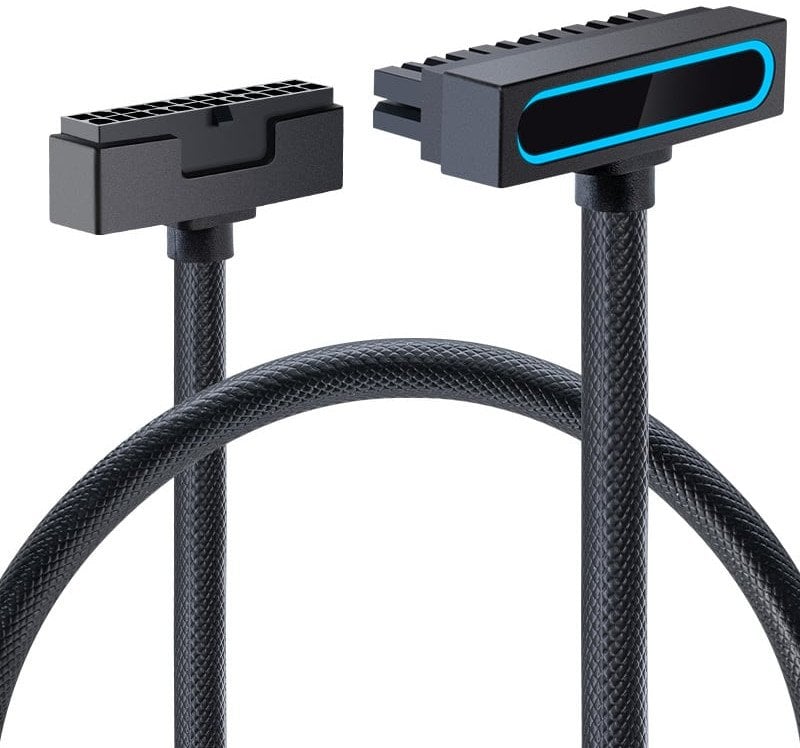 Przewód przedłużacz do zasilacza 24 Pin Asiahorse Hydrus ARGB 30 cm czarny