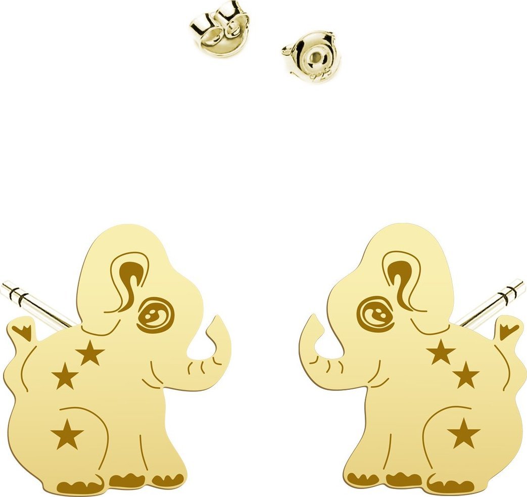 Radziszewska Jewellery Kolczyki ze Słonikiem srebro pozłacane