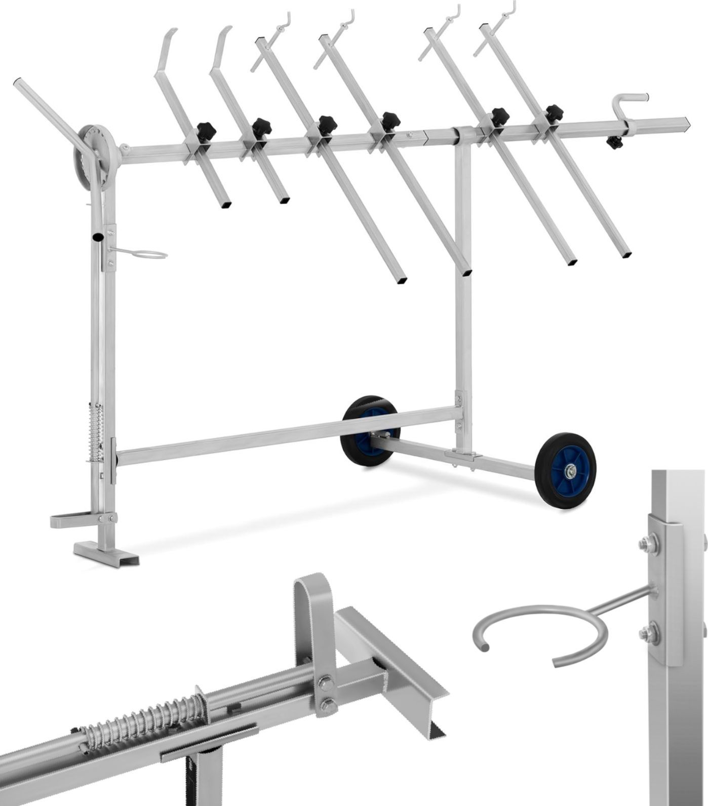 MSW Stojak wózek lakierniczy obrotowy 360 do 90 kg 6 ramion standard